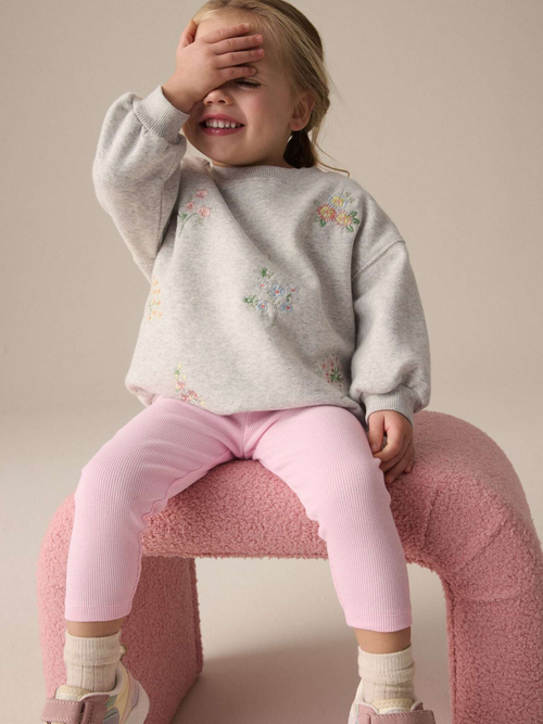 Толстовка и легинсы в комплекте для девочки Next E54-937, Розовый, Серый