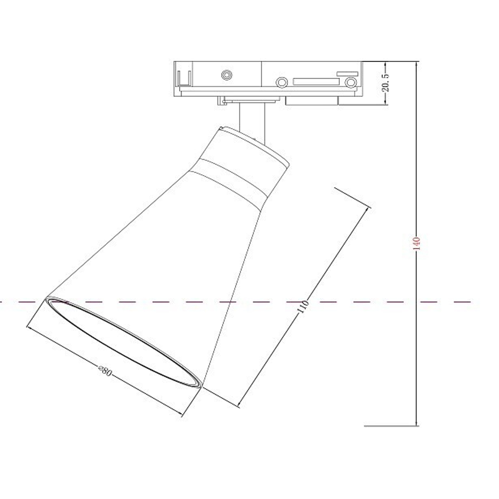 Трековый светильник Maytoni Technical TR022-1-GU10-B