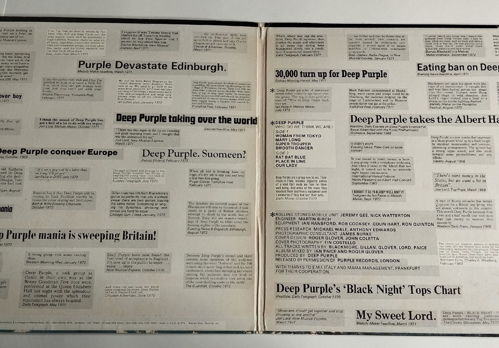 Винтажная виниловая пластинка LP Deep Purple Who Do We Think We Are (USA 1975) Rat Bat Blue