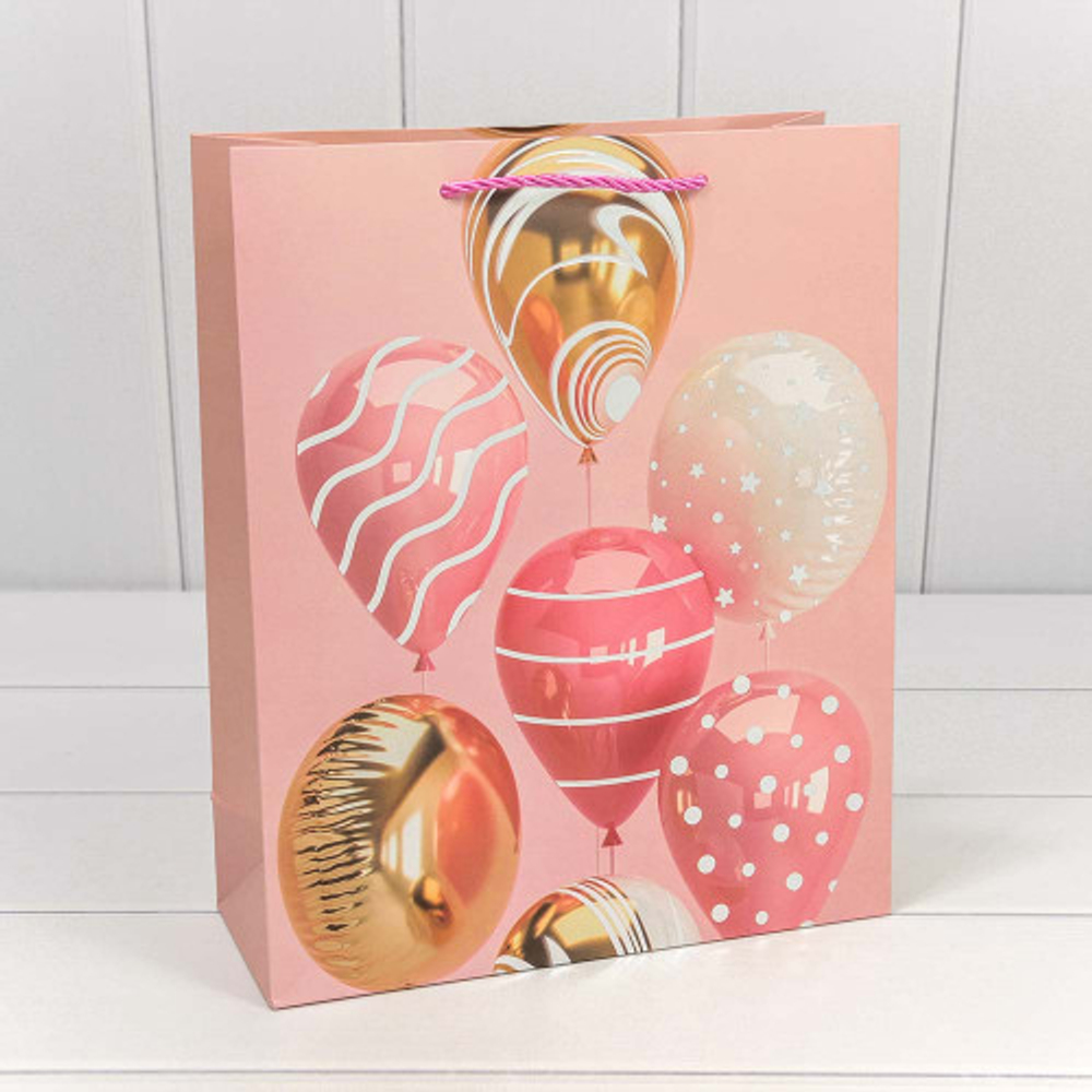 Пакет подарочный 26х32х13см "Воздушные шары " (Микс)