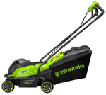 Газонокосилка аккумуляторная GREENWORKS 2520607UB 24V, 33 см, бесщеточная, c 1хАКБ 4Ач