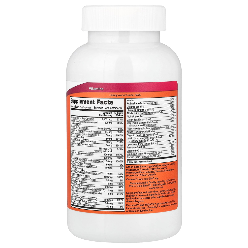 NOW Foods, Special Two, мультивитамины, 240 растительных капсул