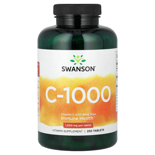 Swanson Vitamins, Витамин C с шиповником, 1000 мг, 250 таблеток