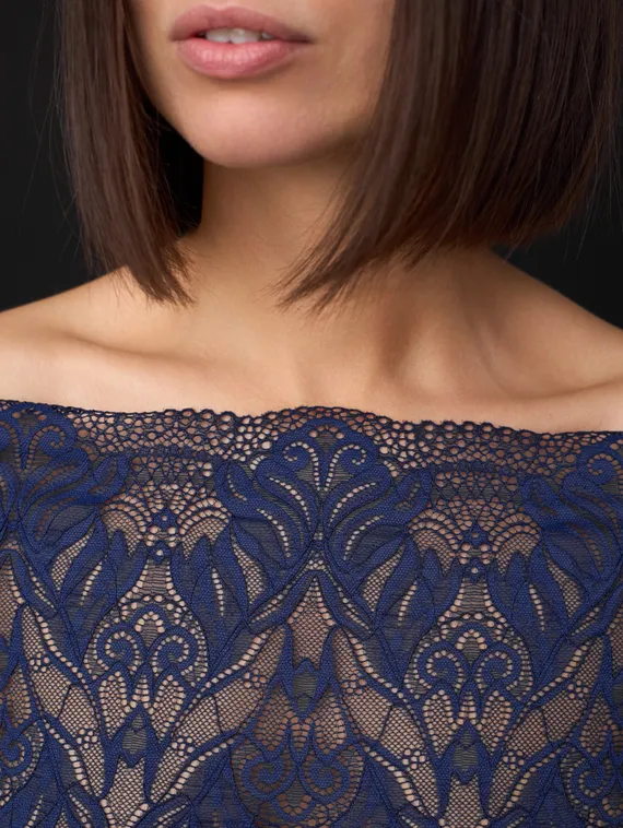 03-294 ОПТ Кружево эластичное 24 см, темно-синий 061