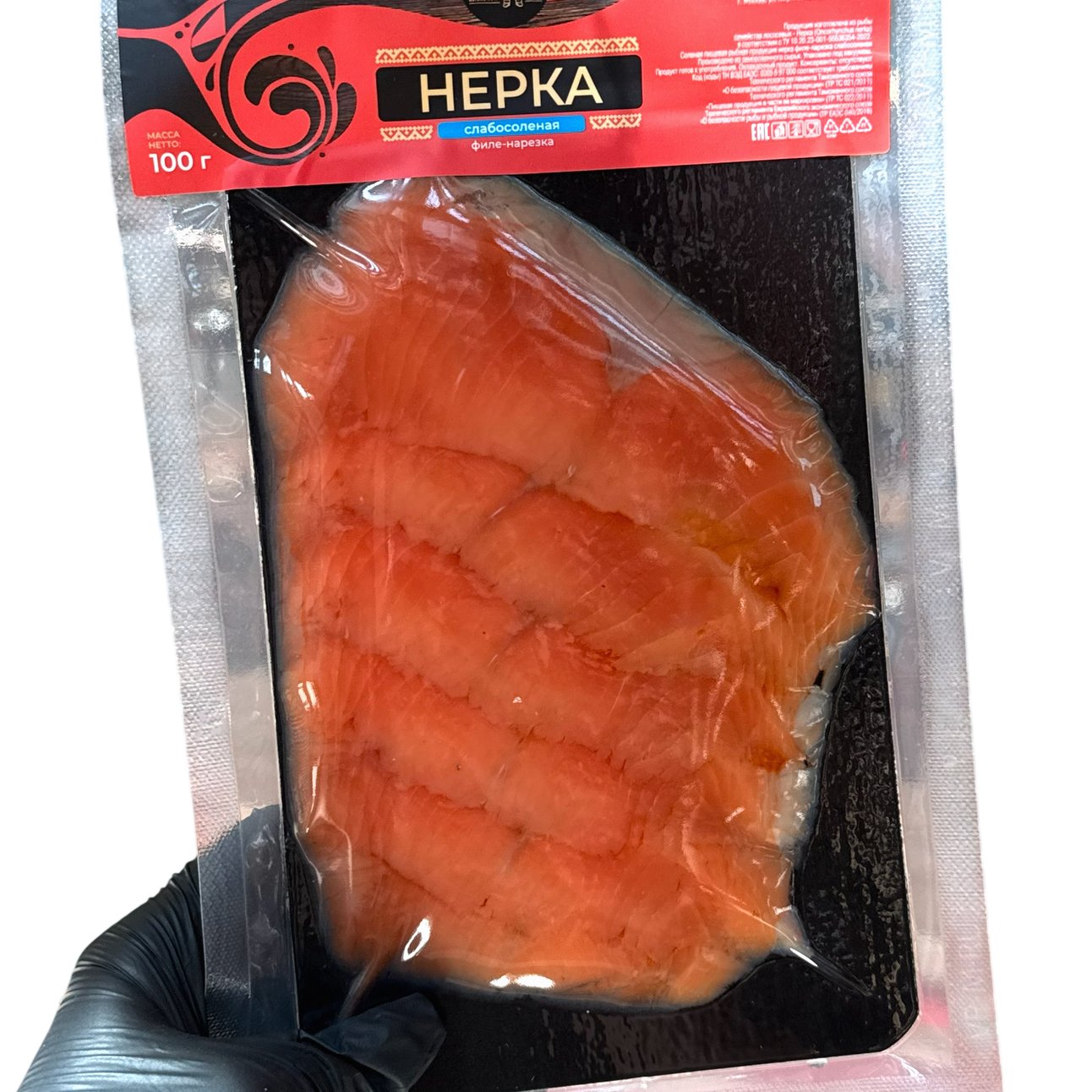 Нерка слабой соли нарезка филе, 100 грамм