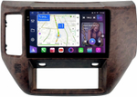Магнитола для Nissan Patrol Y61 2004-2010 (рамка дерево) - FarCar 3258M монитор 9.5" QLED на Android 14, TS18, CarPlay, 4G SIM-слот