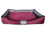 Лежак для небольшой собаки размер M антивандальный грязе-водостойкий серо-бордовый Lapalandia