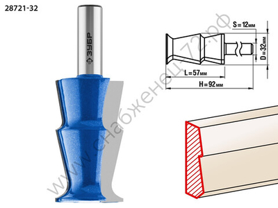 ЗУБР 32x57мм, фреза кромочная фигурная №10