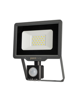 Прожектор светодиодный PFL-C3 SENSOR 20Вт 6500К IP65 ДО закален. прозр. стекло датчик движения инфракрасный Pro JazzWay 5026926A