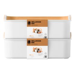 Органайзер Bellwood, 37х27 см, белый/натуральное дерево