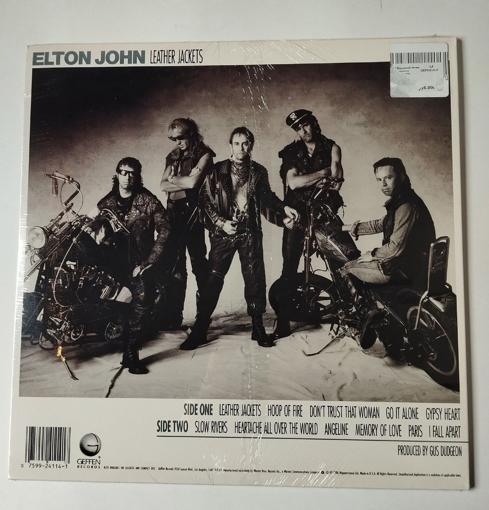 Винтажная виниловая пластинка LP Elton John Leather Jackets (USA 1986) (Sealed)