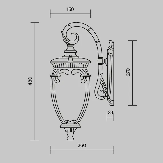 Настенный светильник (бра) Флер / Fleur E27х1 60Вт IP 44 Outdoor o414wl-01bz