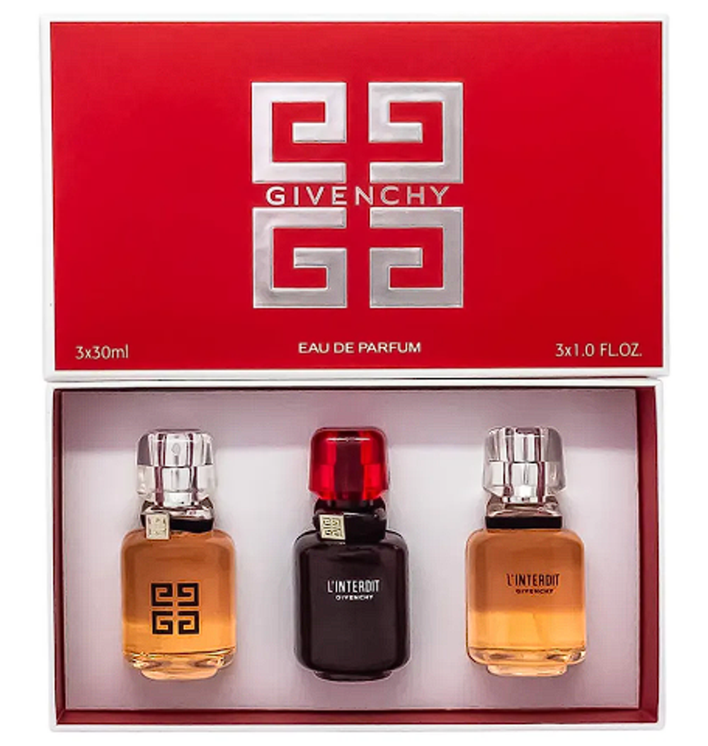 Набор парфюмерии Givenchy 3x30ml (Коробка парфюма без слюды, парфюм новый, распаковка для фото)