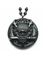 Талисман Дракон с мечом, Отвага и Могущество обсидиан