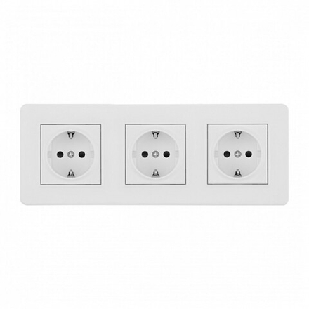 Розетка с заземлением и со шторкой Arte Milano SET16-3 SET16-3-40-1x3 white