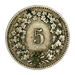 Switzerland, 5 Rappen, 1915 – Libertas Series, VF