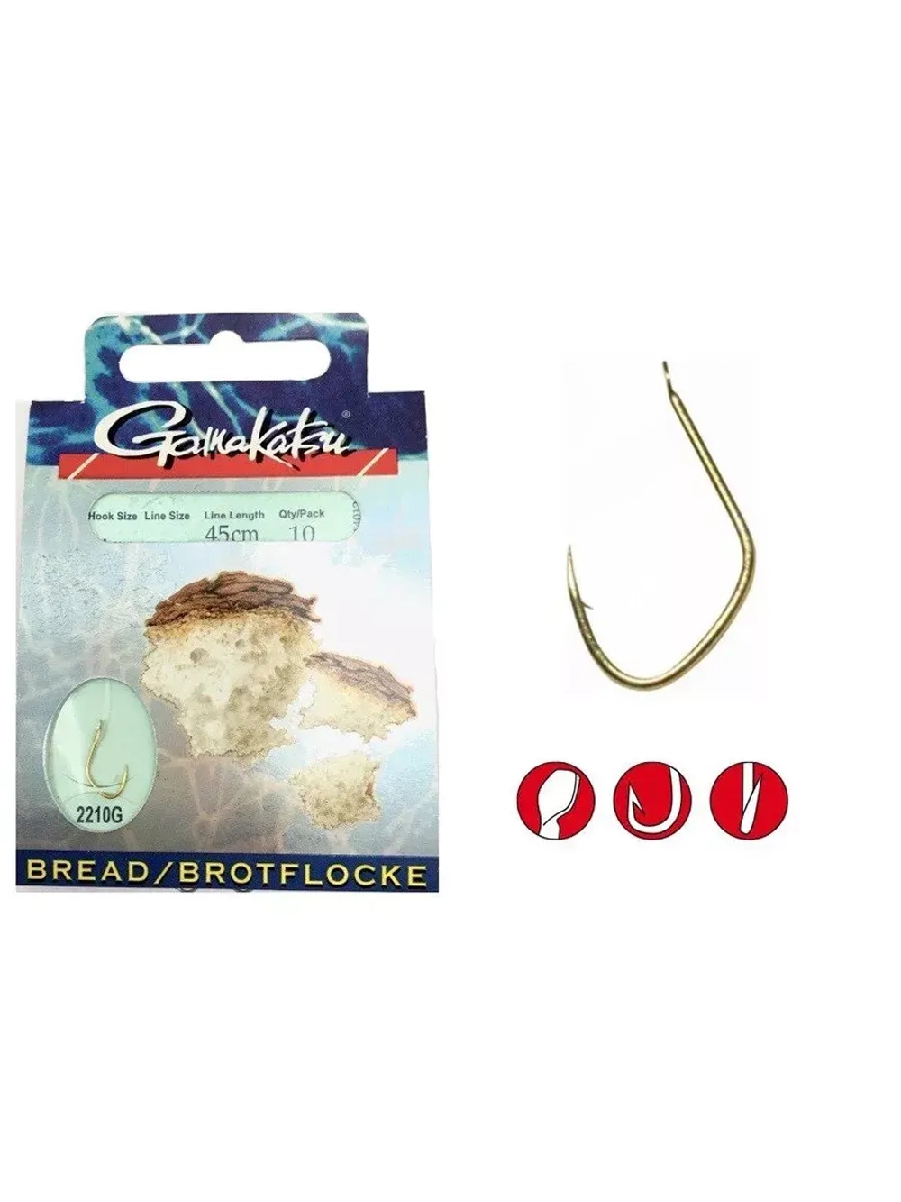 Крючок рыболовный BKS-2210G №14, 0,12mm - 45cm упк по 10шт