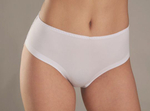 Трусики-слипы из плотной микрофибры и кружева с бесшовным краем (Размер: XL) (Цвет: белый)