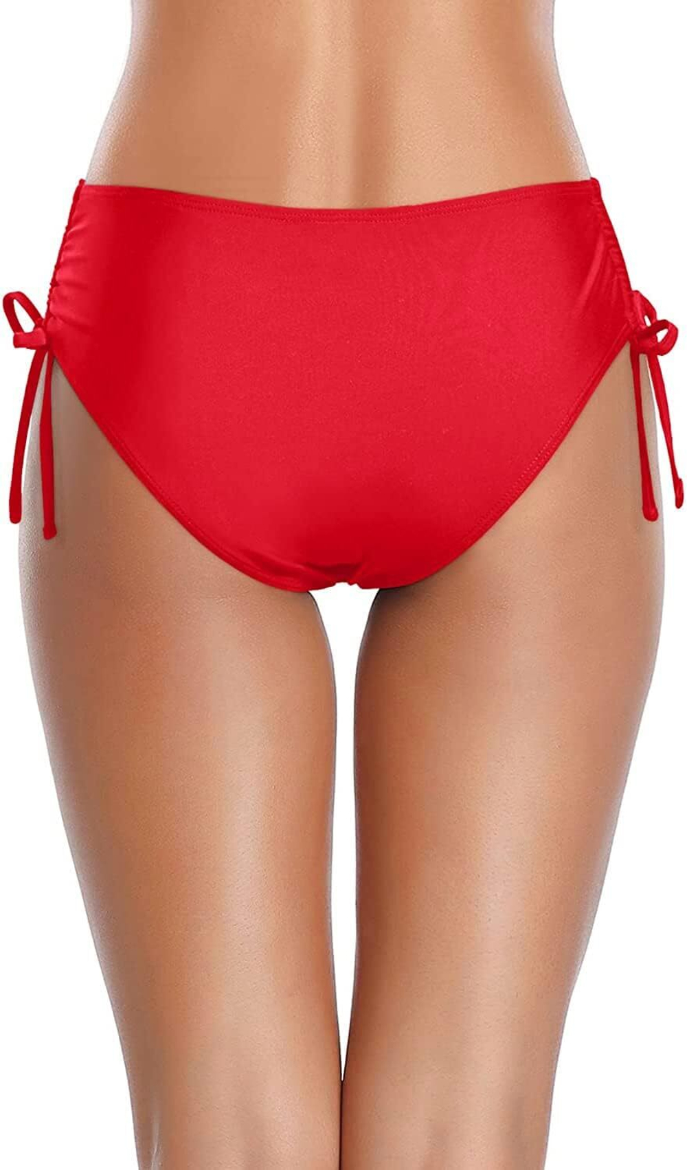 Красные женские плавки с утяжкой по бокам