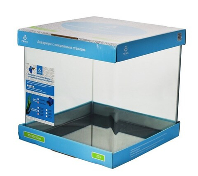 Аквариум панорамный 27 л 30х30х30 с покровным стеклом