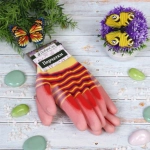 Перчатки нейлоновые «Радуга» с ПВХ покрытием полуоблитые, красные 8 р-р ДоброСад