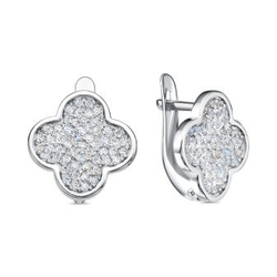 Серьги из серебра с фианитами