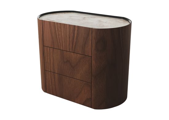 Комод Lagom 3 ящика ширина 90 см (орех, камень OV)