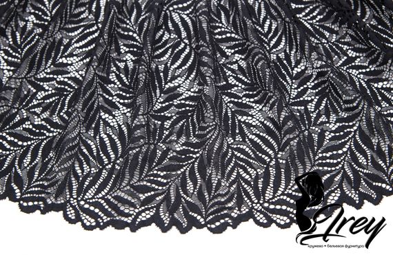 Кружево эластичное 22 см, арт. 03-100, черный