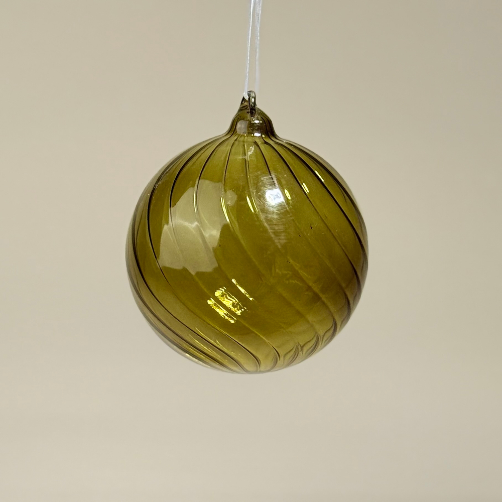 Ёлочная игрушка Шар Карамель зеленая, 10см