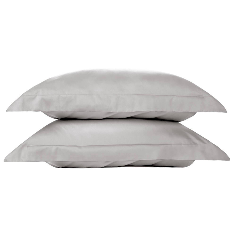 Комплект из двух сатиновых наволочек 70х70см | светло-серый