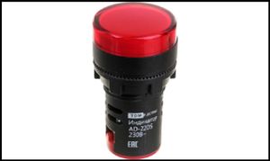 Лампа TDM AD-22DS LED матрица, d22мм, красный, 230В SQ0702-0002