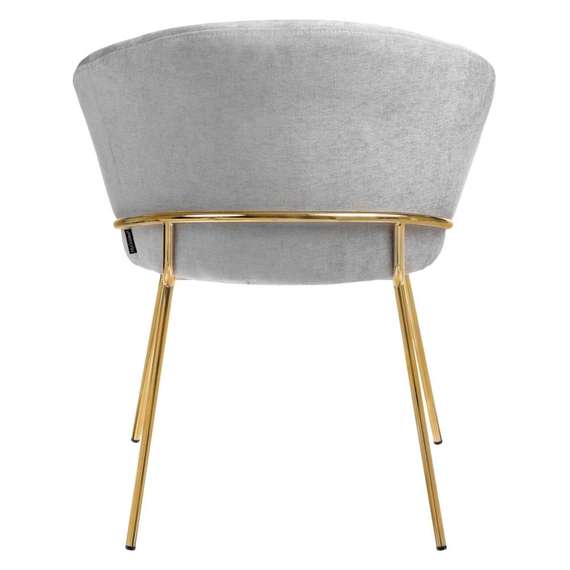 Полукресло Mart серый шенилл с золотыми ножками