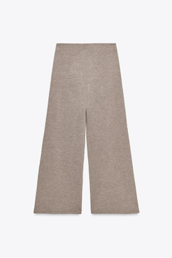 ZARA БАЗОВЫЕ БРЮКИ ПИКЕ, СВЕТЛО-КОРИЧНЕВЫЙ