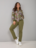 Костюм с брюками КБ-184/цветы-фисташка