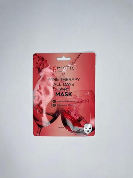 MISTIC WINE THERAPY ALL DAYS Sheet MASK Тканевая маска для лица с  экстрактом вина 24мл