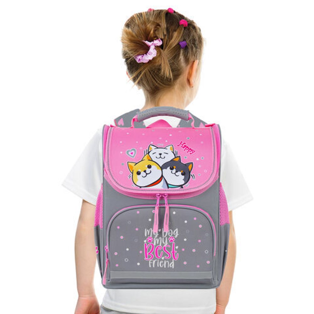 Ранец ПИФАГОР BASIC, 1 отделение, 3 кармана, эргономичная спинка, "Best team", 35х28х18 см, 272050