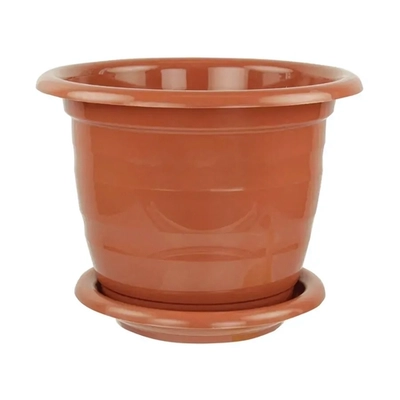 Горшок цветочный Виола 2л. с поддоном коричневый (комплект 20 шт)