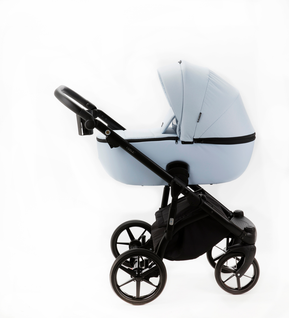 Детская универсальная коляска Adamex NOLA TIP 2 в 1 N-PS24 (Голубой, Голубая экокожа)