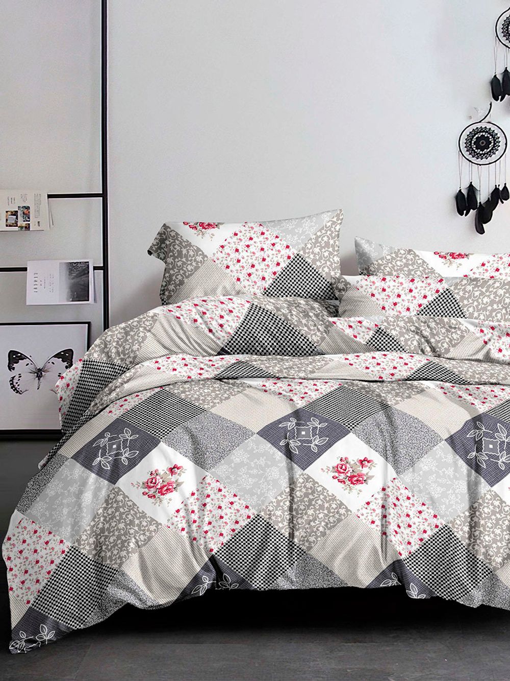 Простынь на резинке  полисатин Simple House "Мултан" 120x200 см