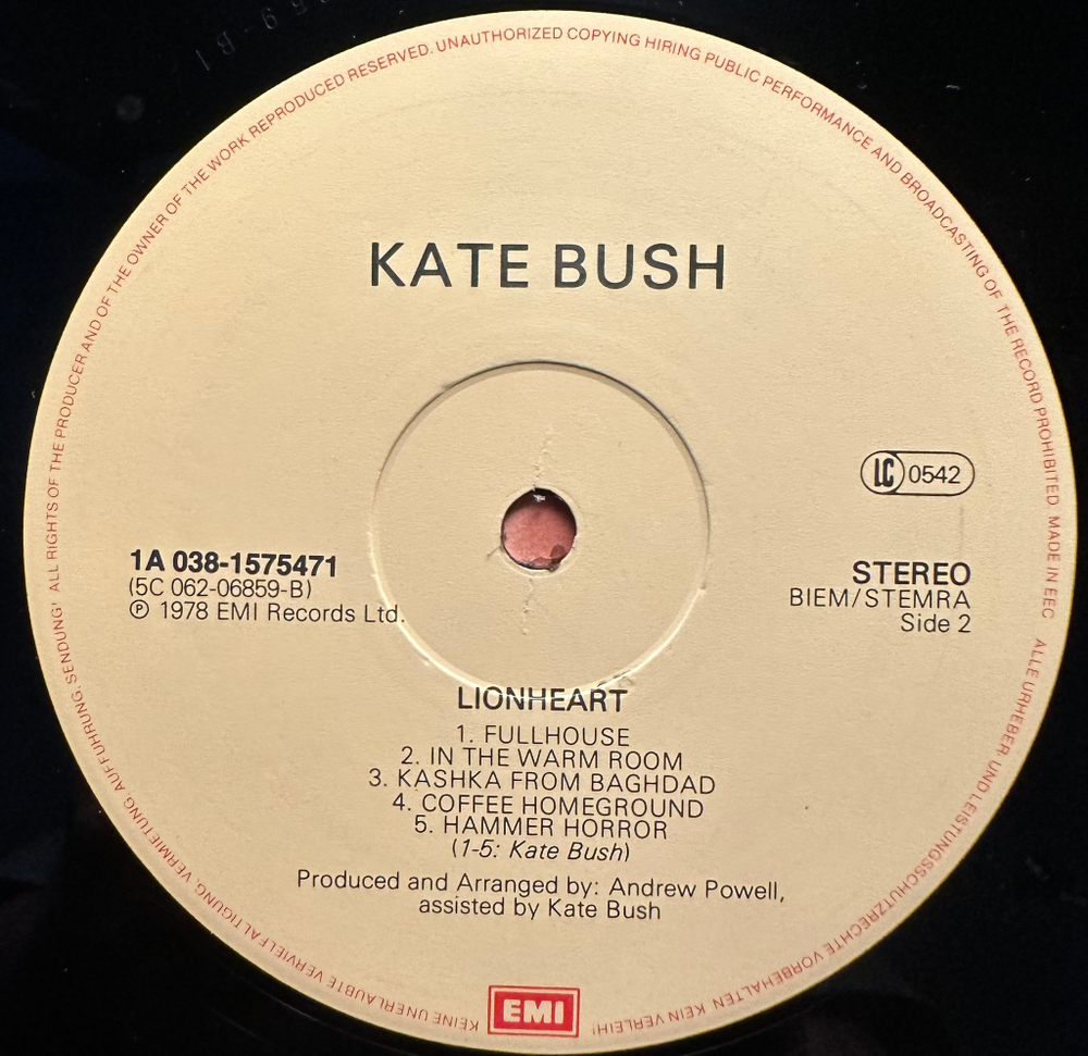 Kate Bush - Lionheart (Голландия 1978г.)