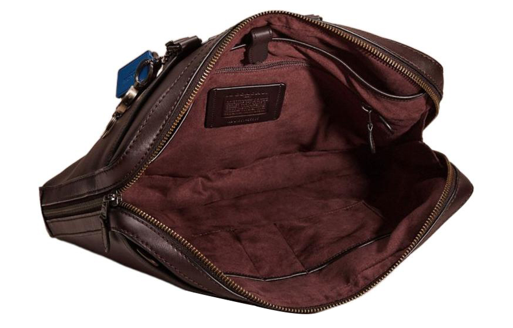 COACH Metropolitan Leather Briefcase, Shoulder Bag, Crossbody Bag, Handbag Large Men"s Red Brown