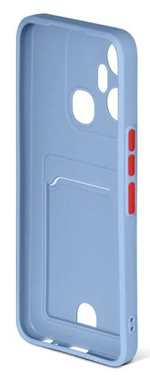 Силиконовый чехол с отделением для карт для Samsung Galaxy A04s/A13 gray/blue DF