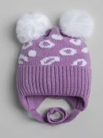 Шапка для девочки зимняя с помпонами на завязках