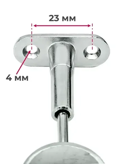 Держатель проходной для трубы 25 мм регулируемый дистанционный, джокер R 50-R, хром, 2 шт