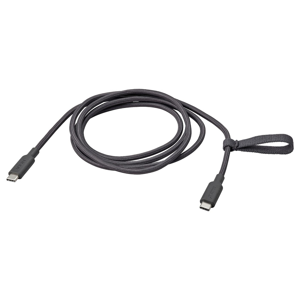 IKEA RUNDHULT  (ИКЕА РУНДХУЛТ)  -  USB-C - USB-C, темно-серый, 1,5 м/100 Вт