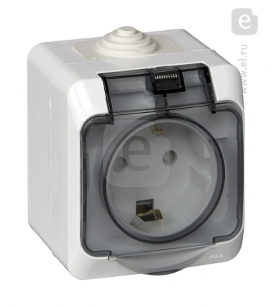 Розетка  о/п 1 местн п/герм белый Этюд Lexel Schneider Electric