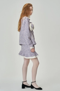 Юбка Завтрак у королевы лиловая в клетку