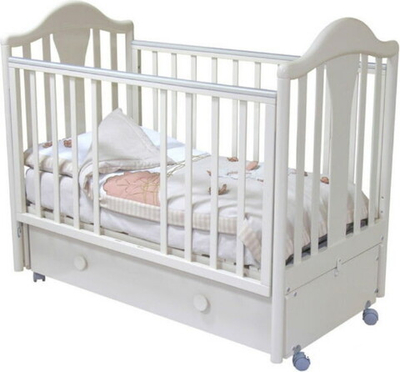 Детская кроватка Красная Звезда Карина С-555 (маятник продольный) 125x65 см белая