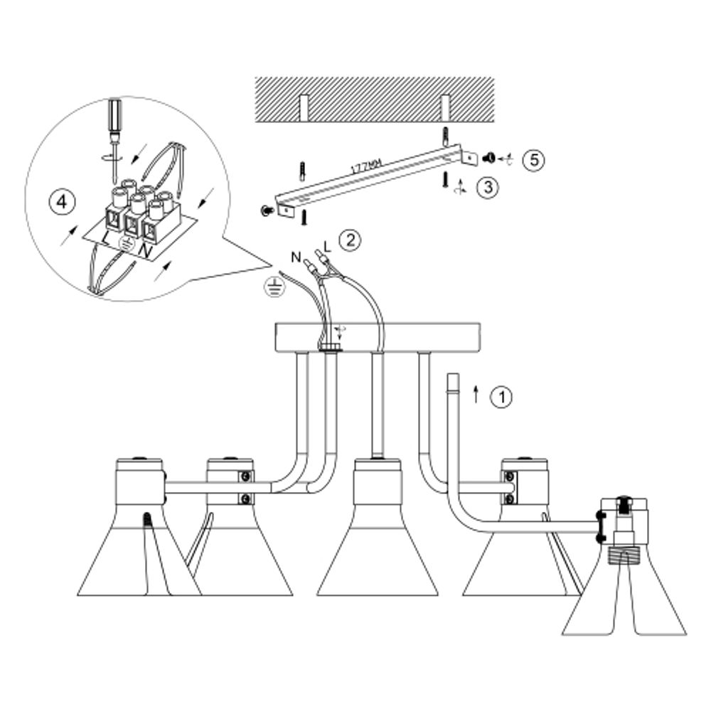 Люстра Rivoli Maira 7054-735 5 х Е14 40 Вт | Rivoli