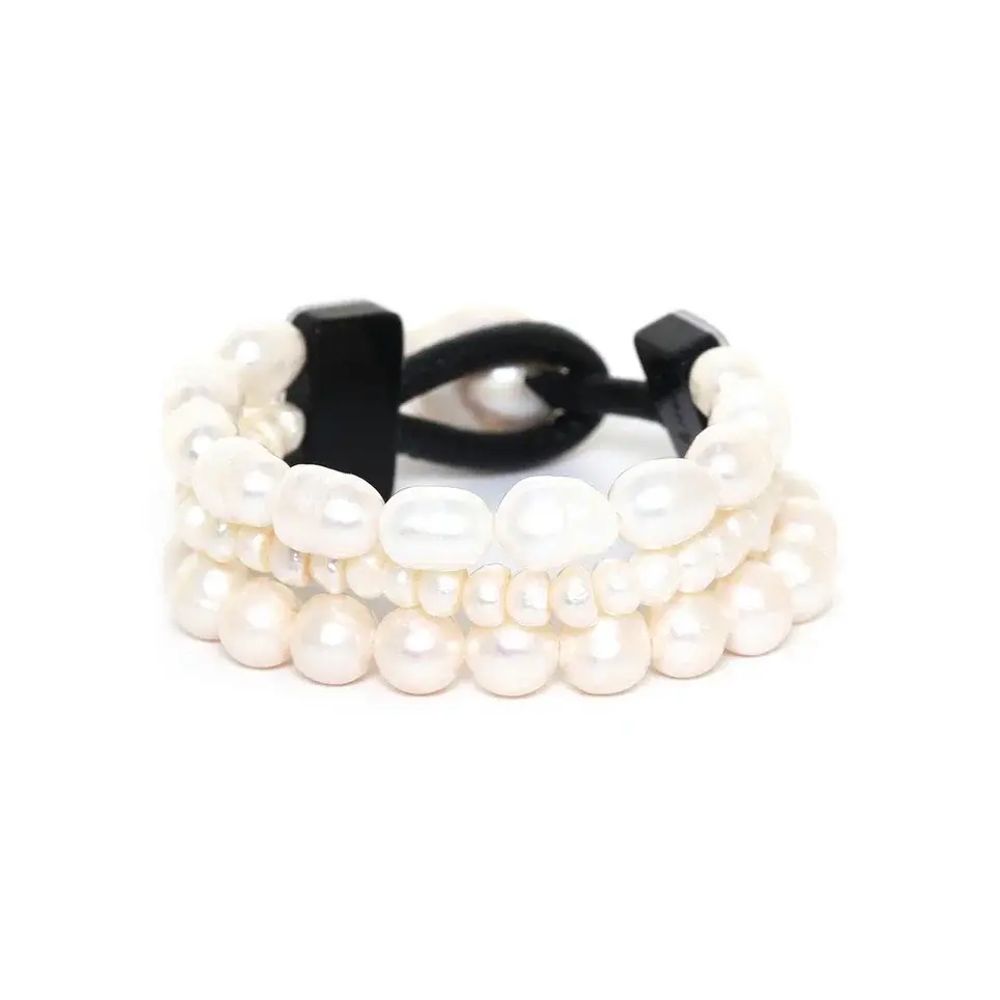 Браслет Nature Bijoux, Moonlight, с ракушкой Capiz в смоле, кожей и жемчугом, NB24.1-13CP43560 (белы
